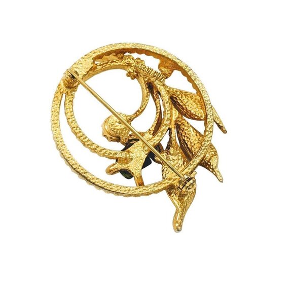 Vintage Sarah Coventry Jade Garden Wreath Flower Brooch - Picture 8 of 11